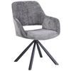 STOL MED ARMSTÖD BELLO XL - grå/svart, Modern, metall/textil (66/85/66cm) - Mömax
