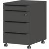 Rollcontainer Ribera in Graphitfarben - Graphitfarben/Schwarz, MODERN, Holzwerkstoff/Kunststoff (42/63/60cm) - Premium Living