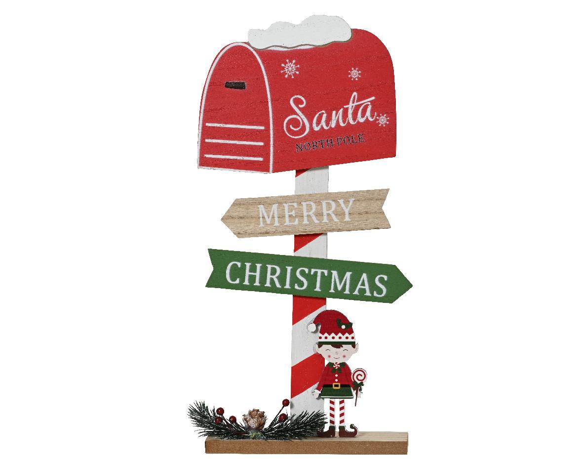 Plăcuță decorativă Frost - verde/roșu, Basics, material pe bază de lemn (5/18/39cm)