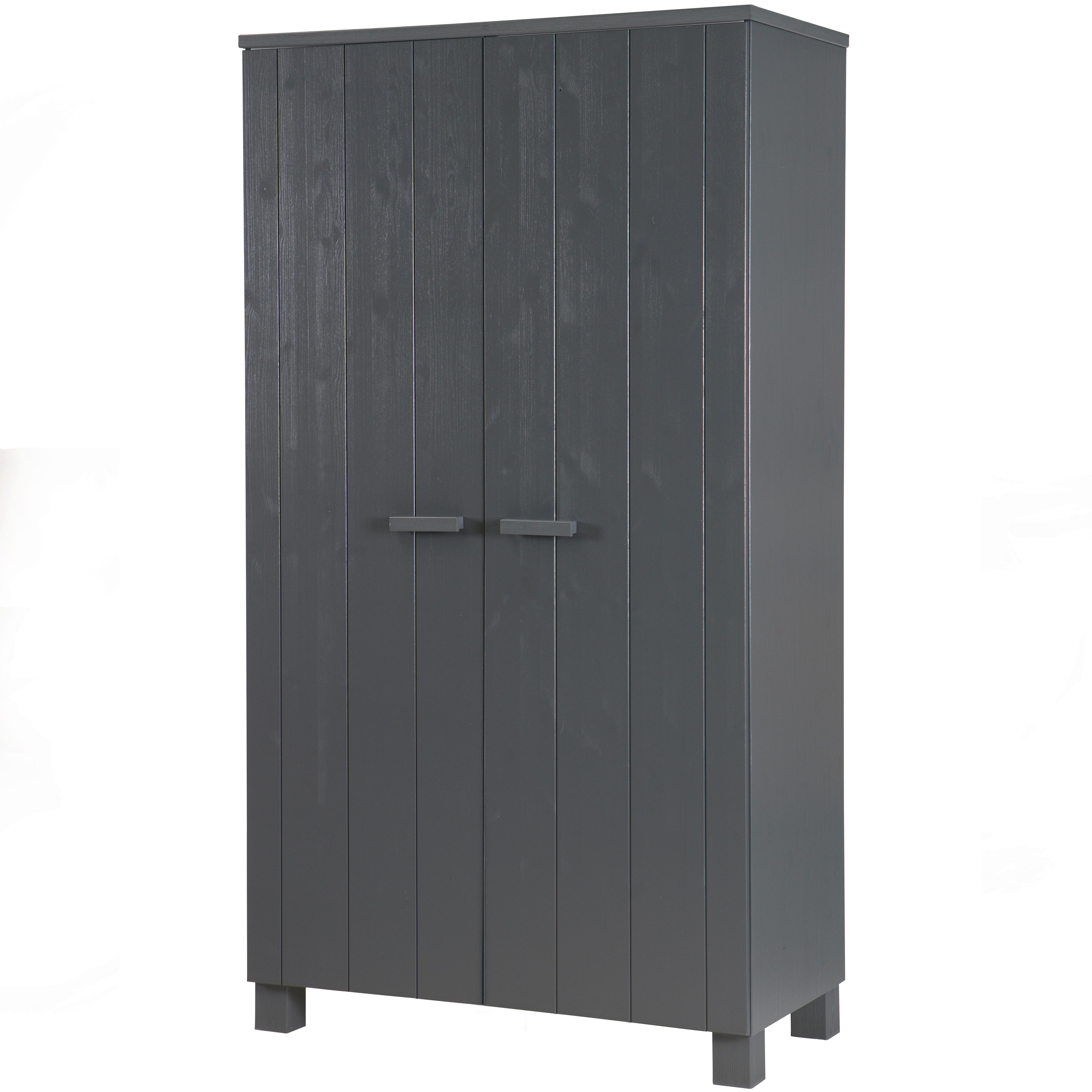 Garderobenschrank Dennis Grau - Dunkelgrau/Grau, Design, Holz (111/202/55cm) - Livetastic