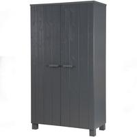 Garderobenschrank Dennis Grau - Dunkelgrau/Grau, Design, Holz (111/202/55cm) - Livetastic