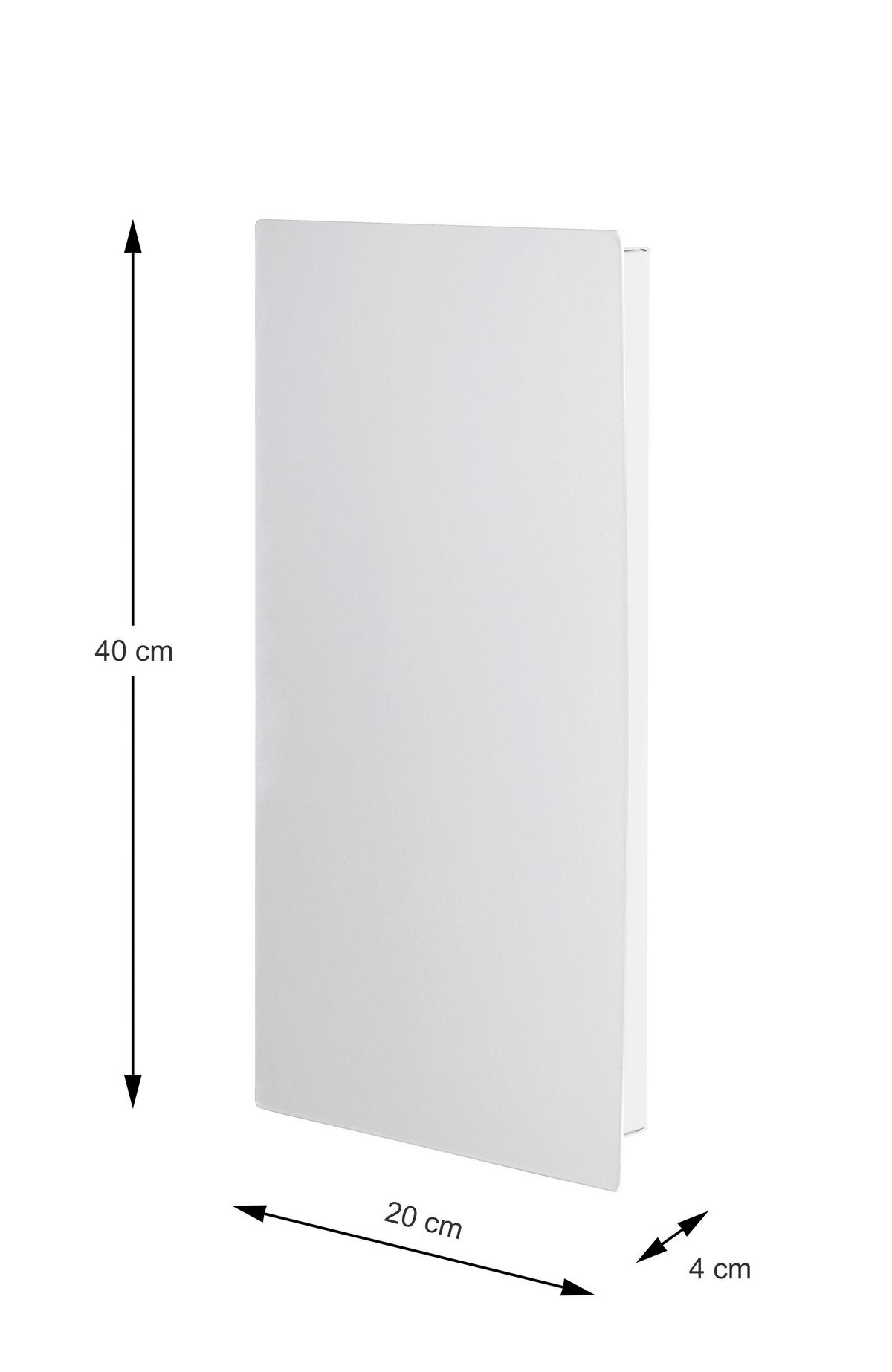 SKRZYNKA NA KLUCZE DUNJA - biały, Basics, metal (20/40/4cm)