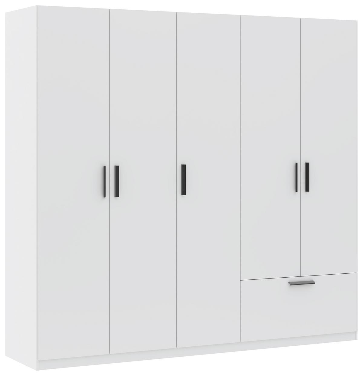 Ormar S Klasičnim Vratima Milos - bijela/crna, Moderno, drvni materijal/plastika (225/210/54cm) - Modern Living
