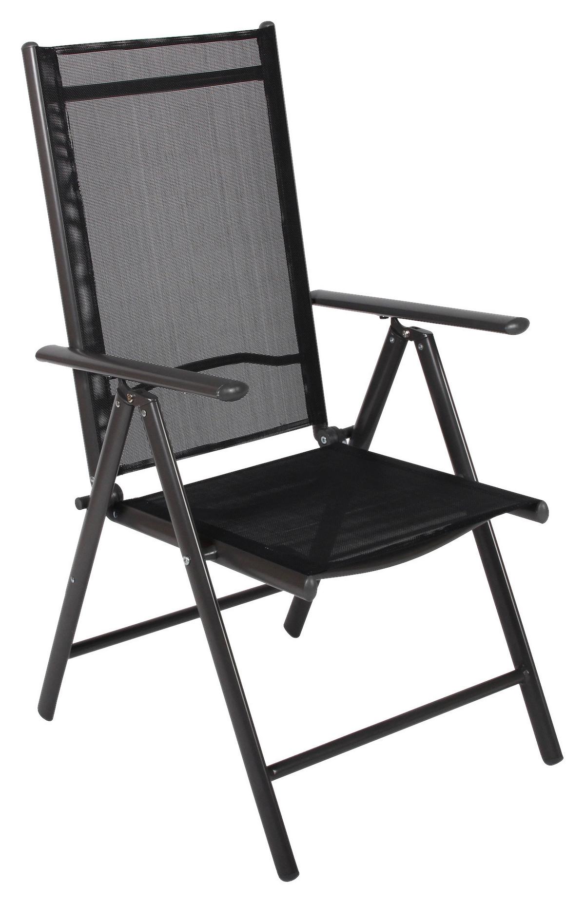 Set Zložljivih Vrtnih Stolov Rona, Antracit, 4 Kos - antracit, Basics, kovina/tekstil (56/105/65cm) - Gardenson