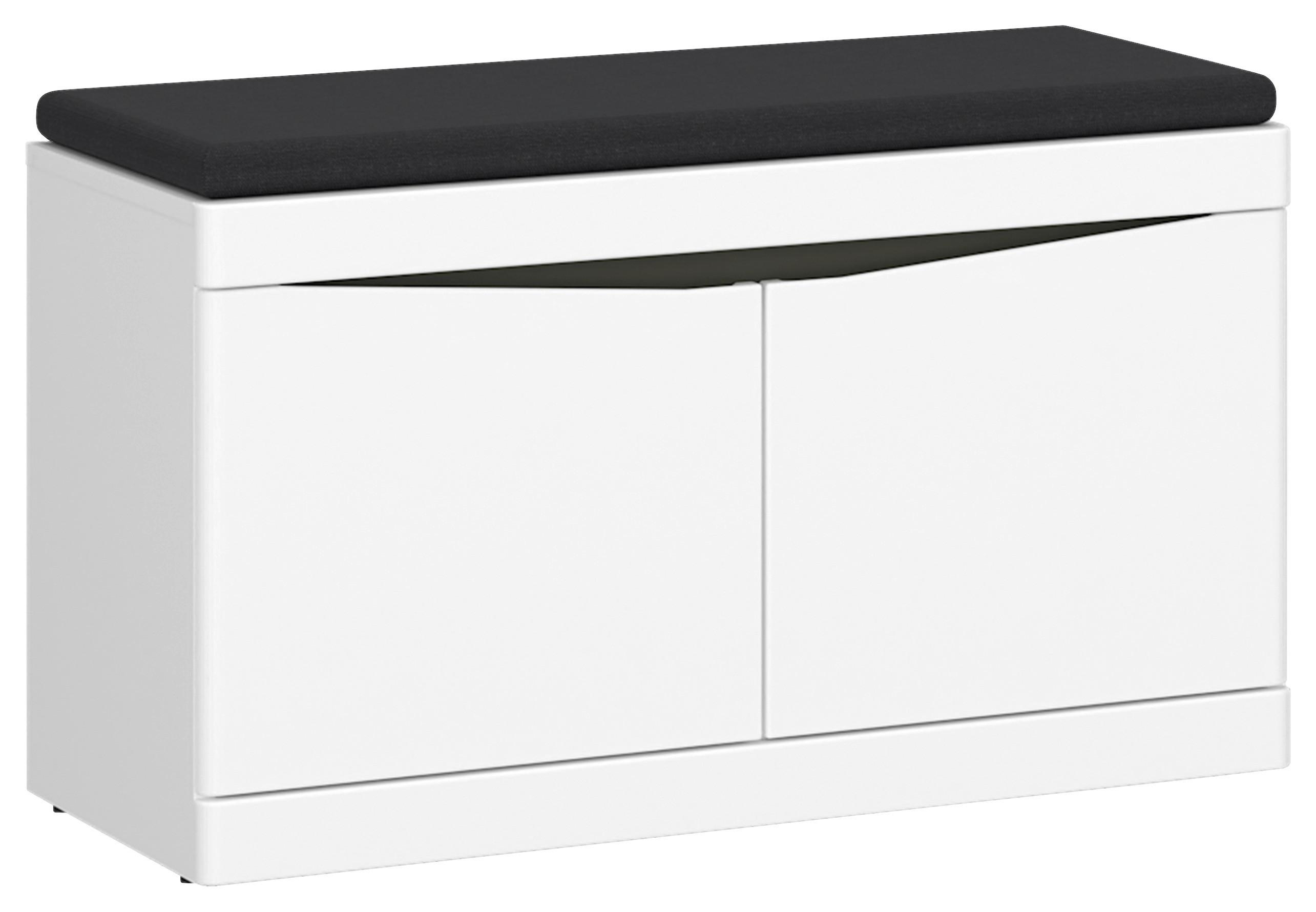 Garderobna Klop Turino Neo, Bela, Temno Siva - temno siva/bela, Moderno, umetna masa/leseni material (86/49/39,9cm)