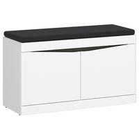 Garderobna Klop Turino Neo, Bela, Temno Siva - temno siva/bela, Moderno, umetna masa/leseni material (86/49/39,9cm)