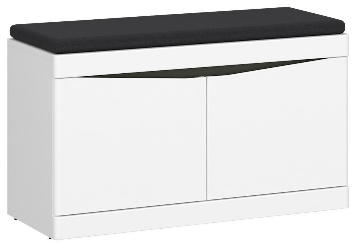 Garderobna Klop Turino Neo, Bela, Temno Siva - temno siva/bela, Moderno, umetna masa/leseni material (86/49/39,9cm)