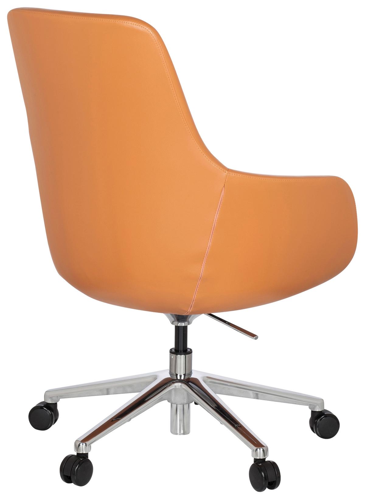Pisarniški Stol Bareno, Oranžna - barve aluminija/oranžna, Moderno, kovina/umetna masa (65/104/54cm) - MID.YOU