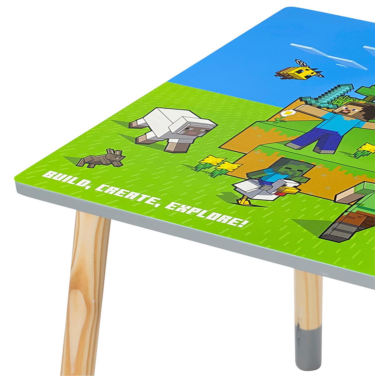 Kindersitzgruppe Minecraft 3-tlg. Grün/Blau - Multicolor, MODERN, Holz/Holzwerkstoff (60kg) - Minecraft