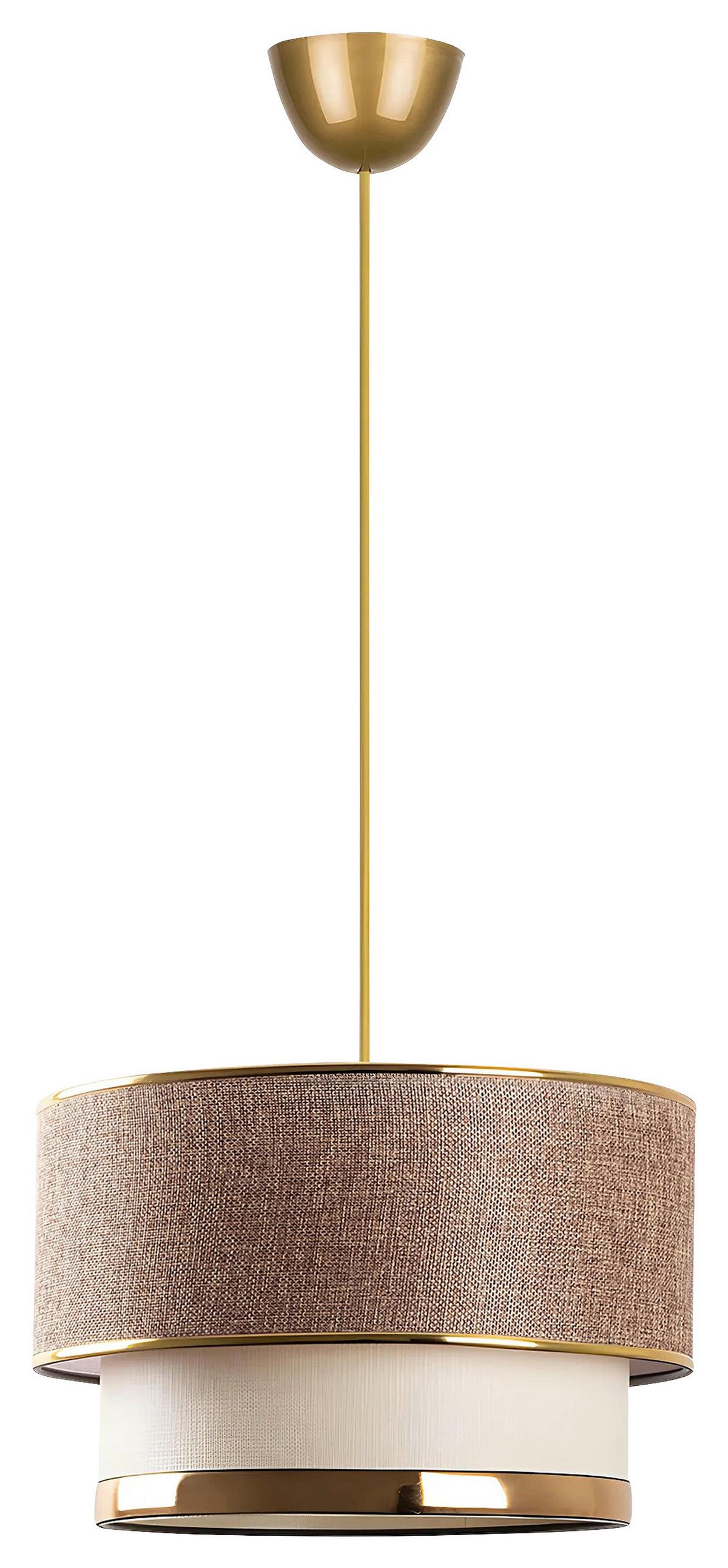 LAMPA WISZĄCA CAKE - beżowy/kolor złoty, Design, tworzywo sztuczne/metal (30/65cm) - P & B