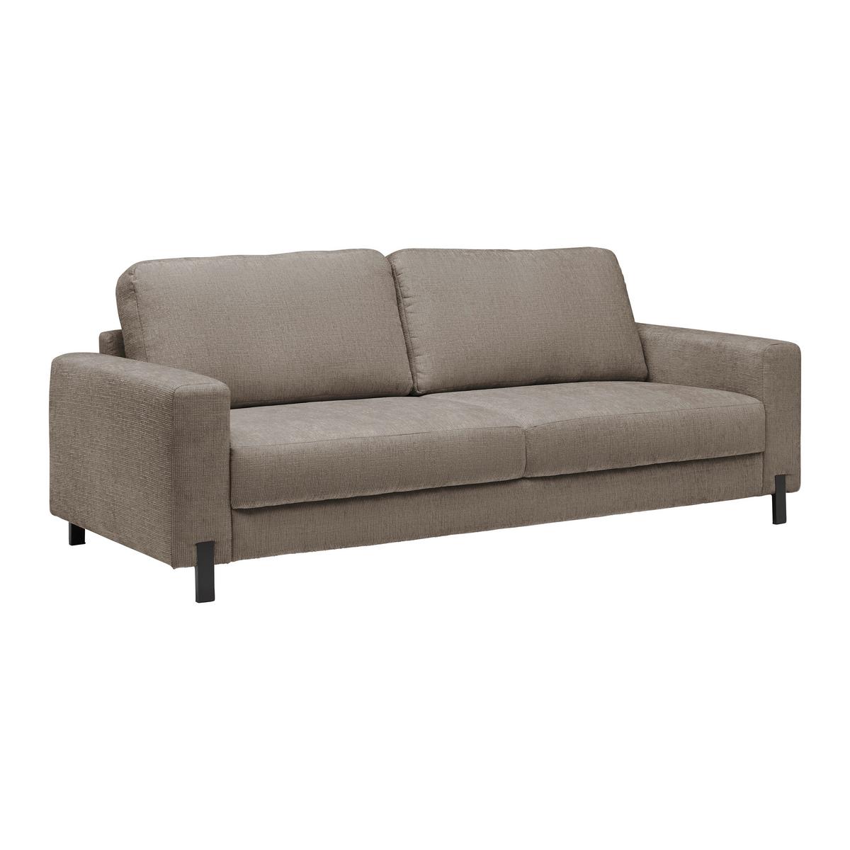 3-Sitzer-Sofa Piega Hellgrau - Hellgrau/Schwarz, MODERN, Textil/Metall (230/66-87/96cm) - Mömax