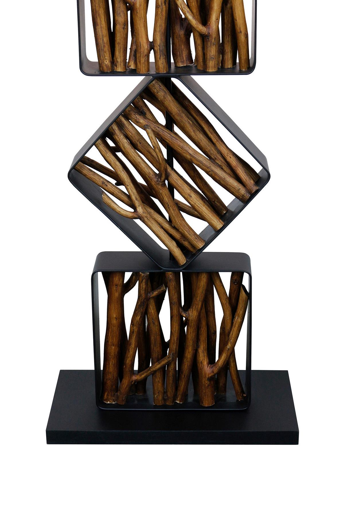 Stoječa Svetilka Driftwood - zlate barve/črna, Design, kovina/tekstil (40/155/20cm) - P & B