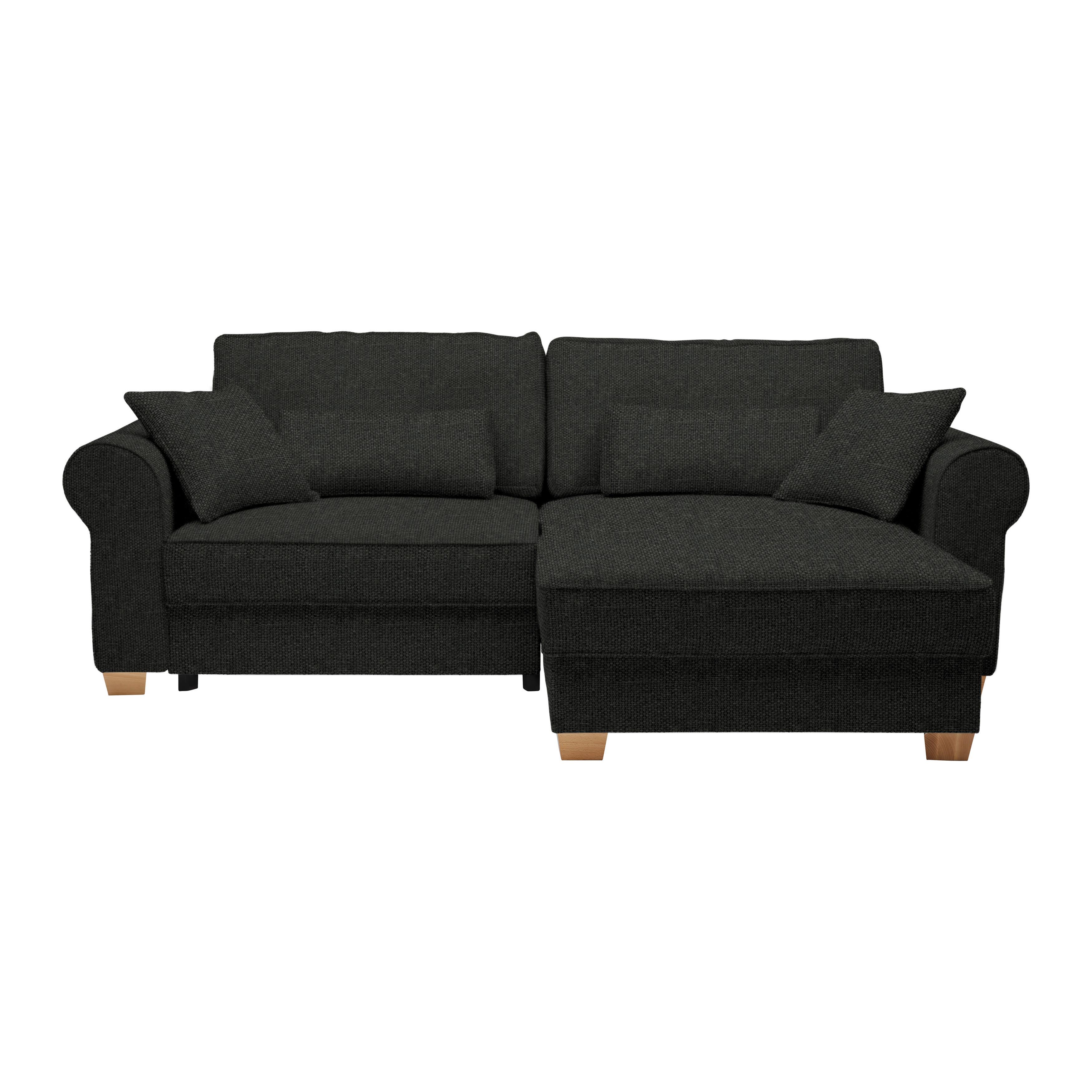 Wohnlandschaft Angelo Schwarz - Schwarz, MODERN, Holz/Holzwerkstoff (255/92/185cm) - Mömax