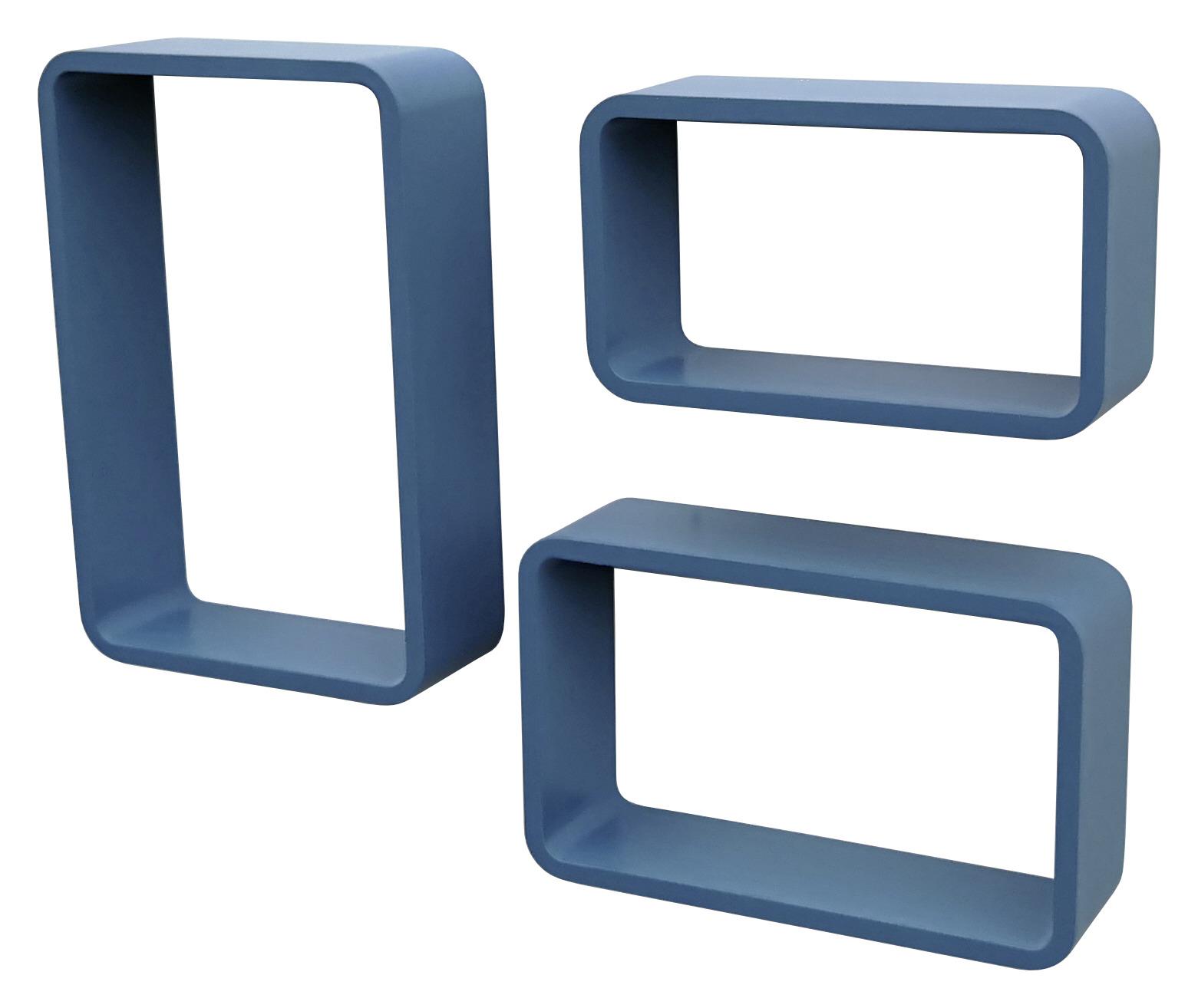 Stenski Regal Sven - modra, Moderno, leseni material (30/40/35/45/25/20/11cm) - Modern Living
