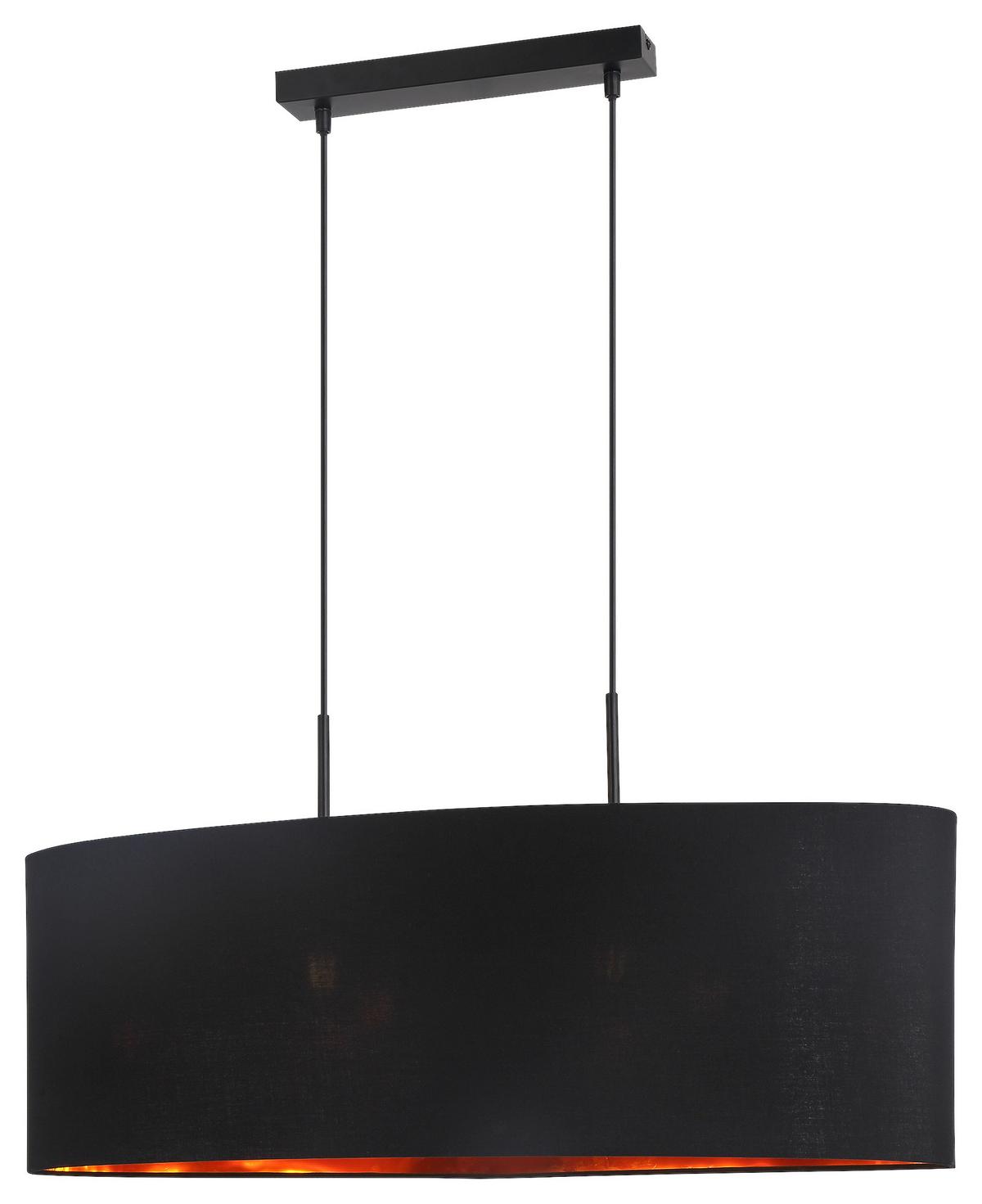 Lampă suspendată Goldi - auriu/negru, Modern, metal/textil (75/22/120cm) - Modern Living