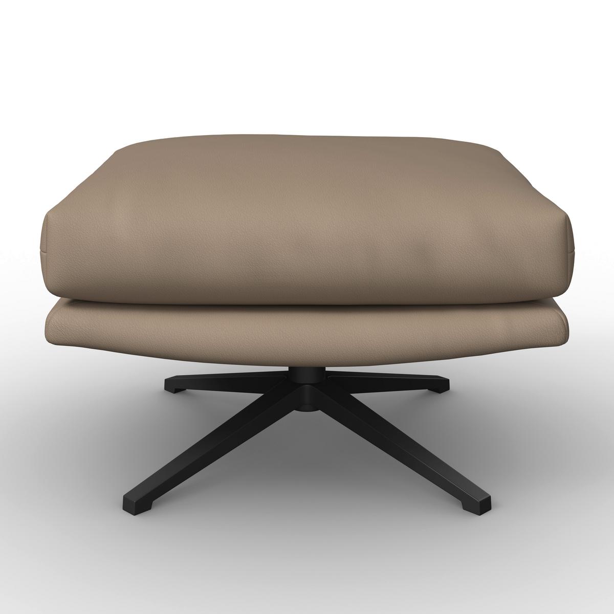Sessel Andrea Lederlook Braun - Hellbraun/Schwarz, MODERN, Holz/Textil (82/105/80cm) - Bessagi Home