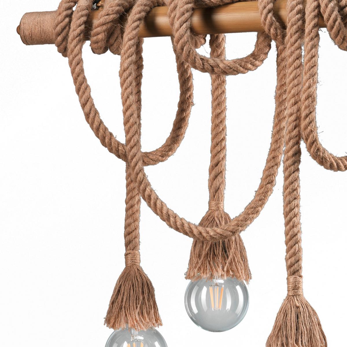 Hängeleuchte Mauli Beige max. 22 Watt - Beige, Natur, Textil/Metall (80/25/130cm)