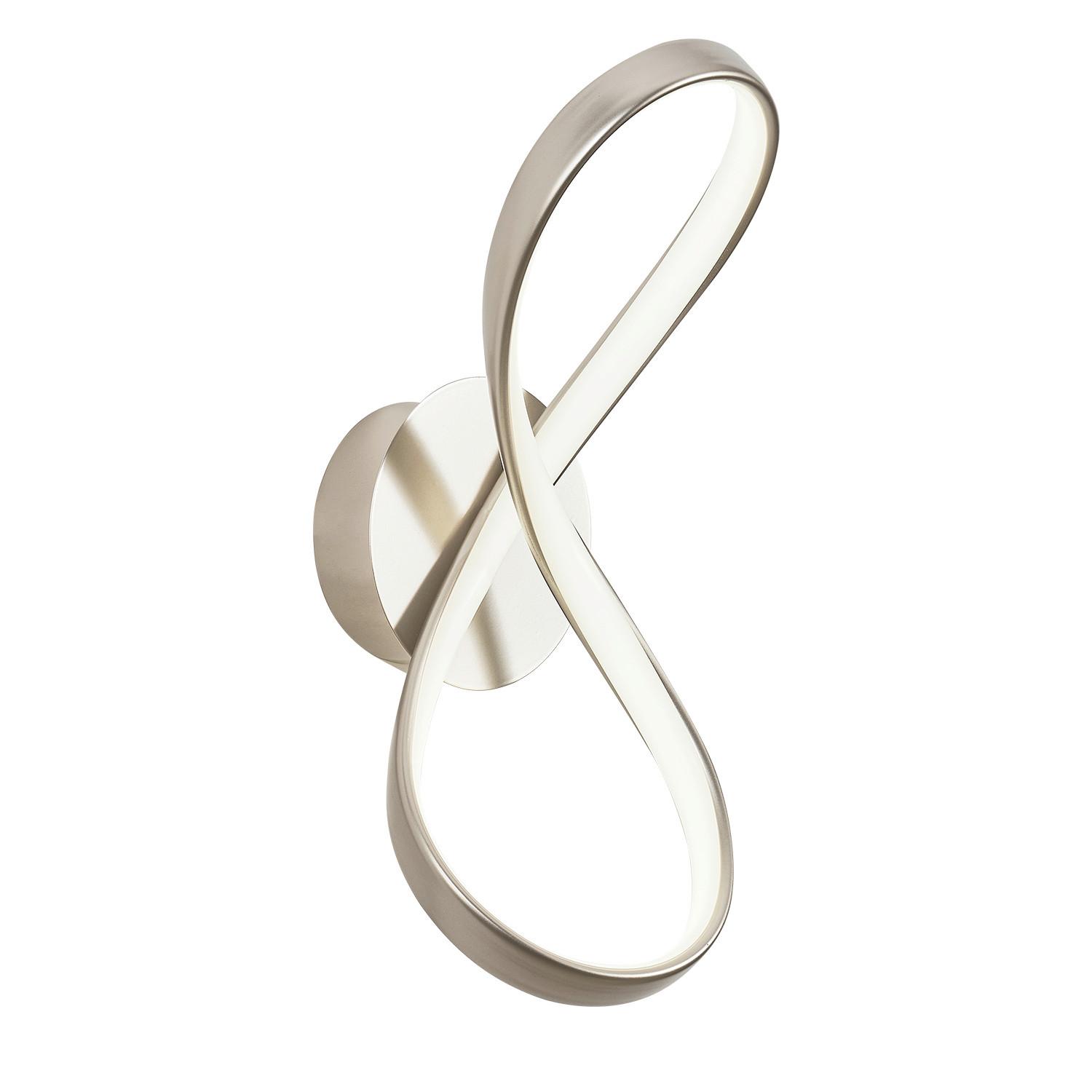 Wandleuchte Infinity Silberfarben max. 12 Watt - Silberfarben, Design, Metall (15/15/34cm)