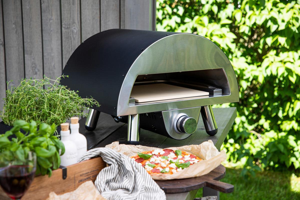 Pizzaofen Sentosa ca. 52x39x49 cm Schwarz - Schwarz, KONVENTIONELL, Metall (52/39/49cm) - Gardenson