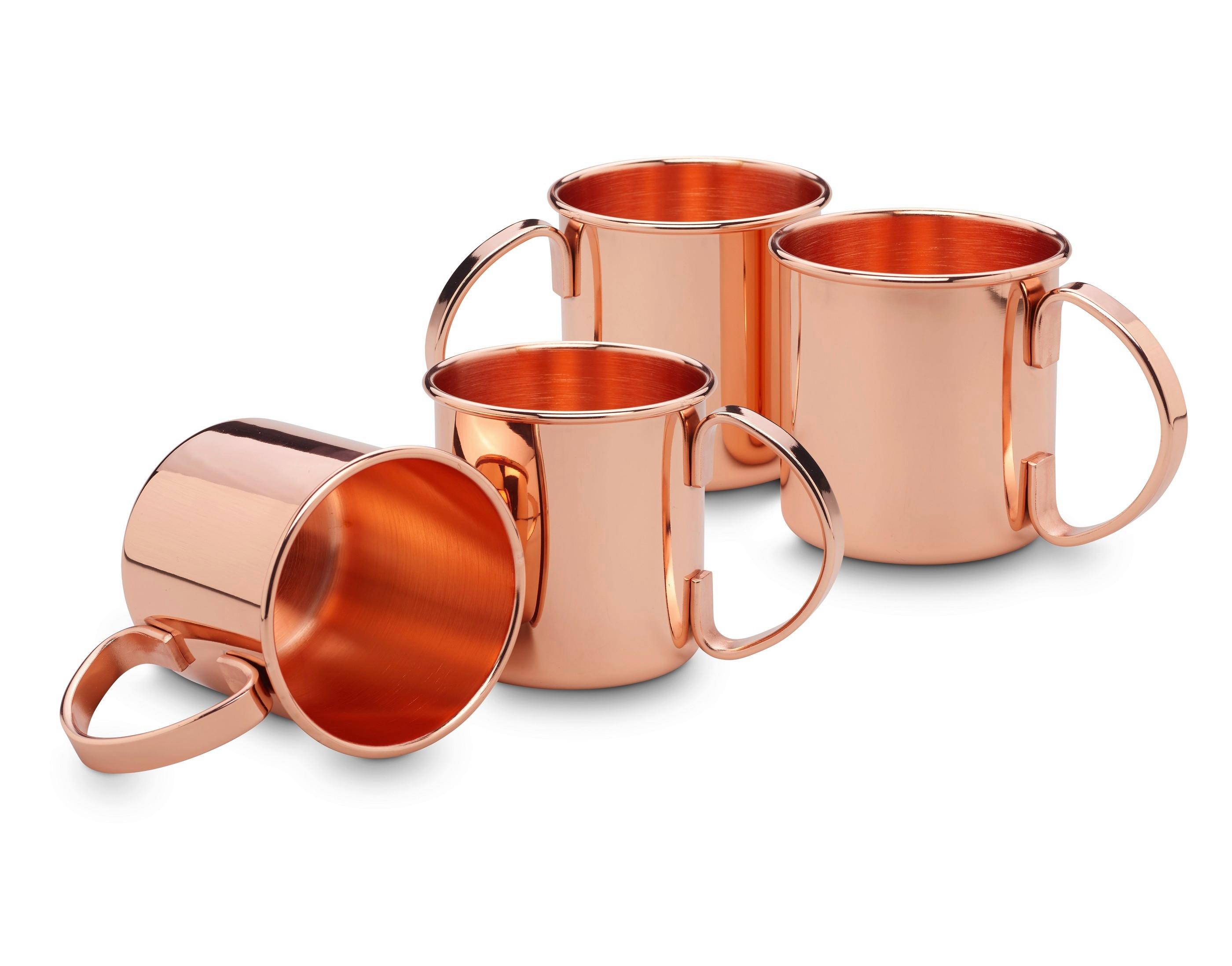 Set Lončkov Moscow Mule, Barva Bakra, 4 Kos - barve bakra, Basics, kovina (13,7/8,9/9cm) - Echtwerk