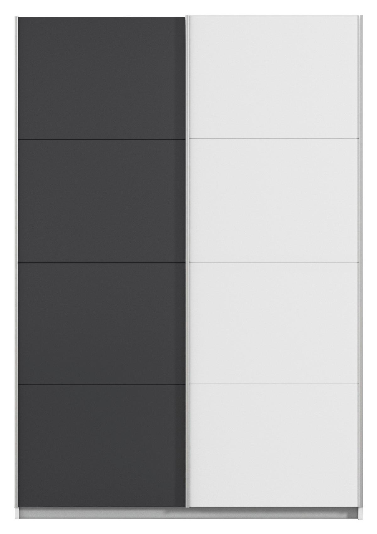 Ormar S Kliznim Vratima Subito - bijela/boje grafita, Moderno, drvni materijal/metal (136/197/61cm) - Modern Living