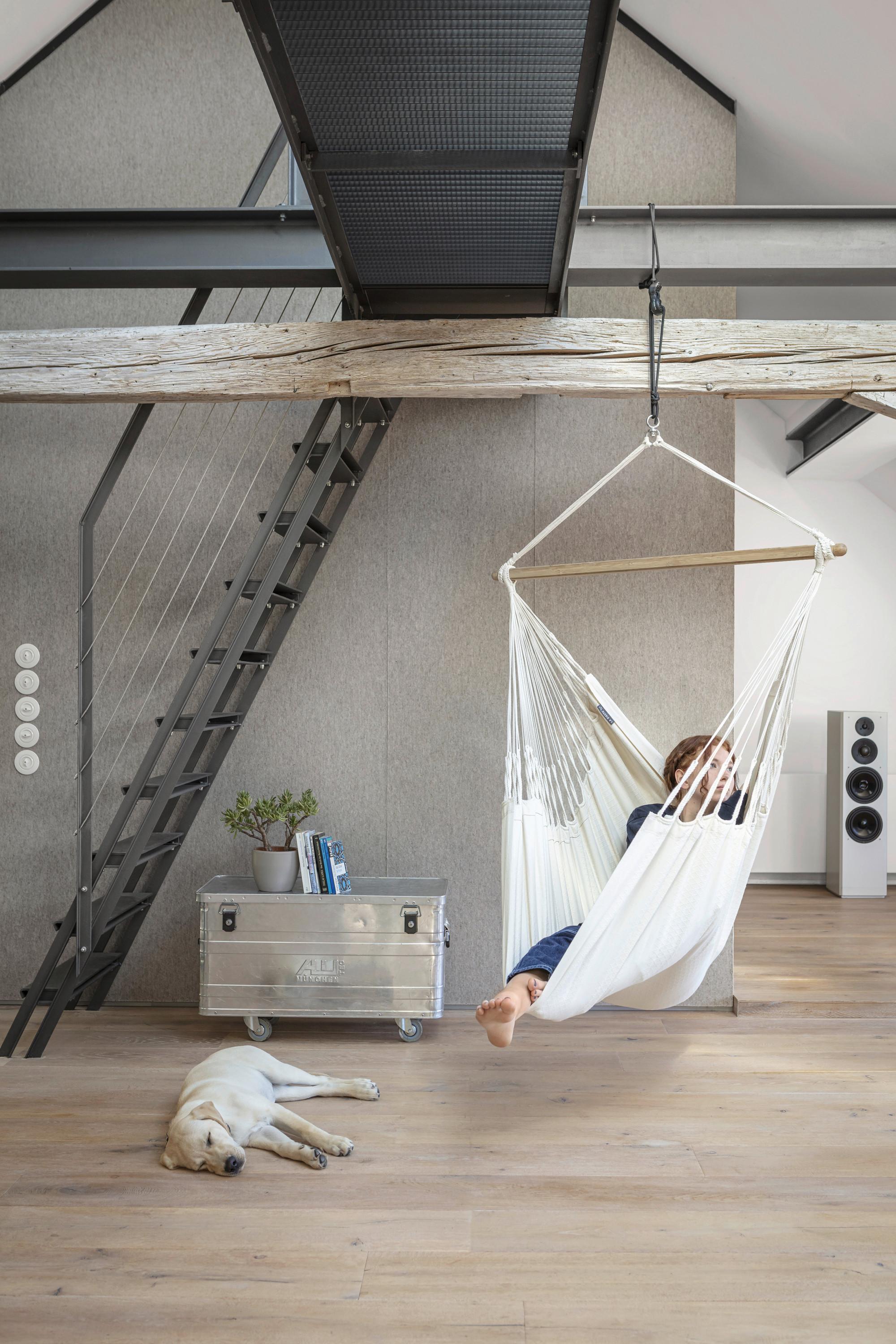 Hängesessel Comfort Hammock Chair Weiß - Weiß, KONVENTIONELL, Holz/Textil (110/160/180cm) - La Siesta