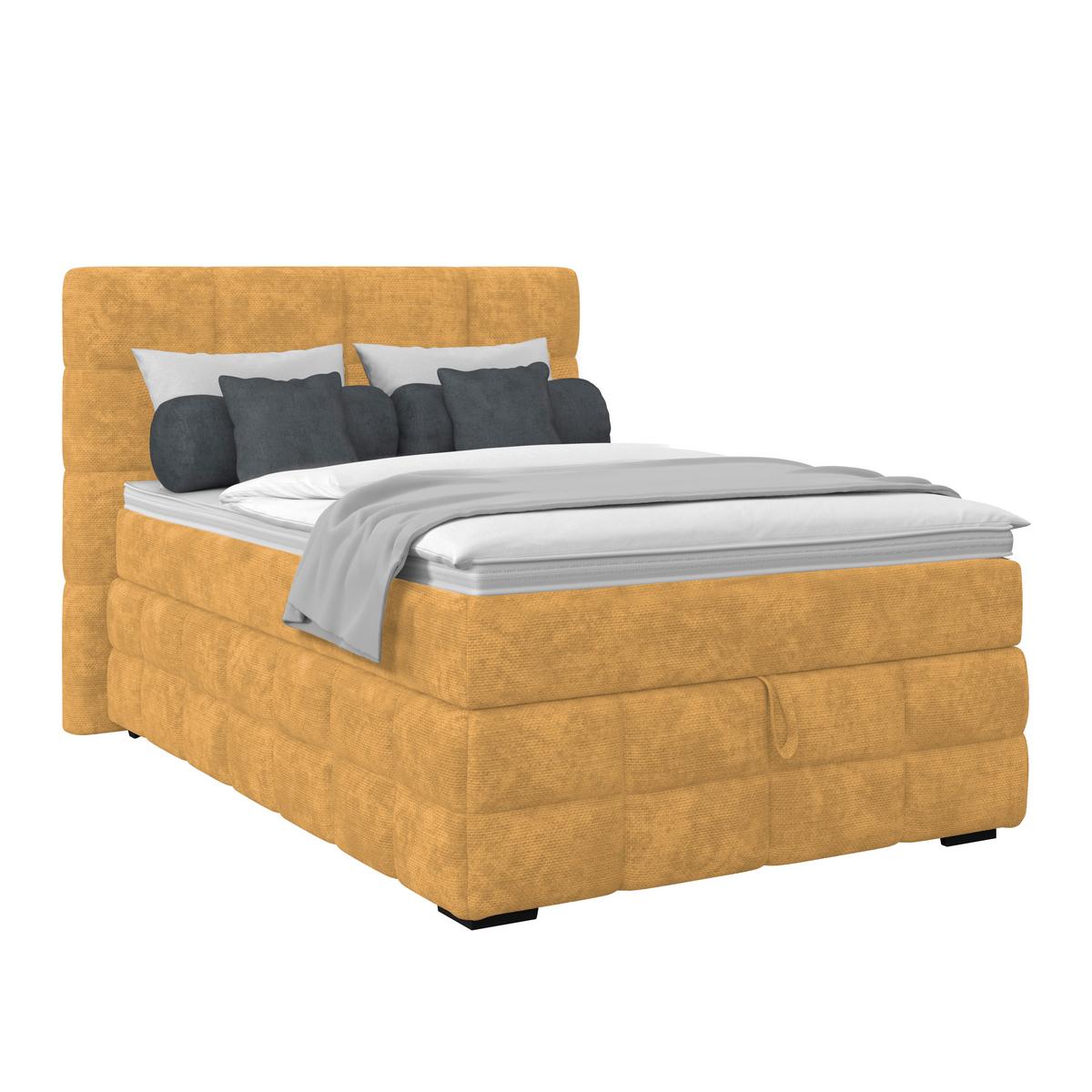 PAT BOX VEGA - auriu/verde, Trend, lemn/textil (140/200cm) - Modern Living