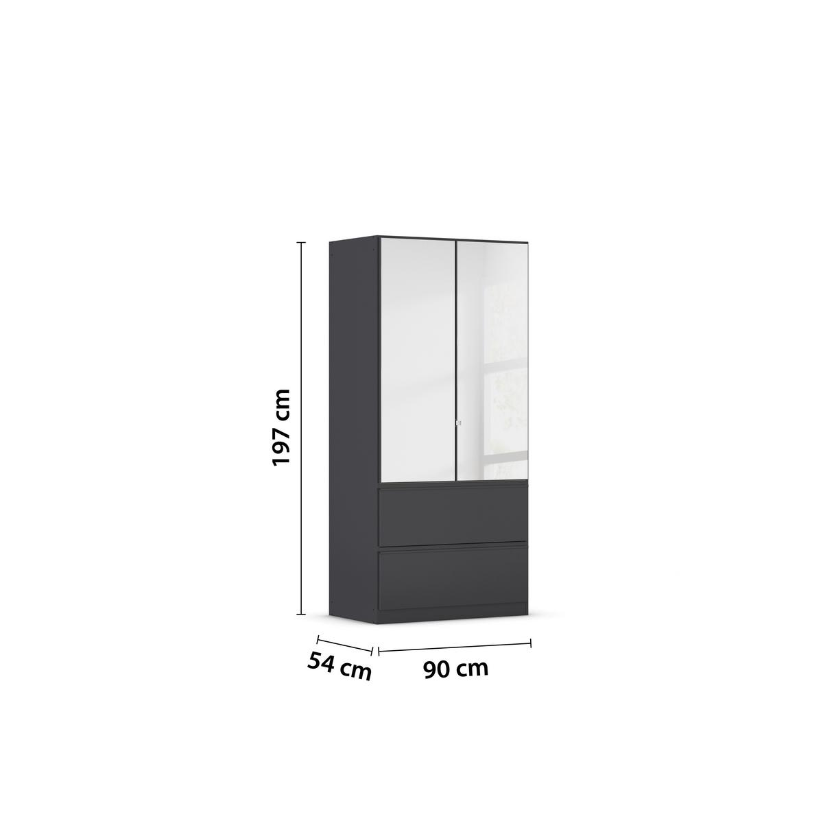 Omara S Klasičnimi Vrati Costa, Siva - siva, Moderno, leseni material (91/197/54cm) - Rauch Möbel