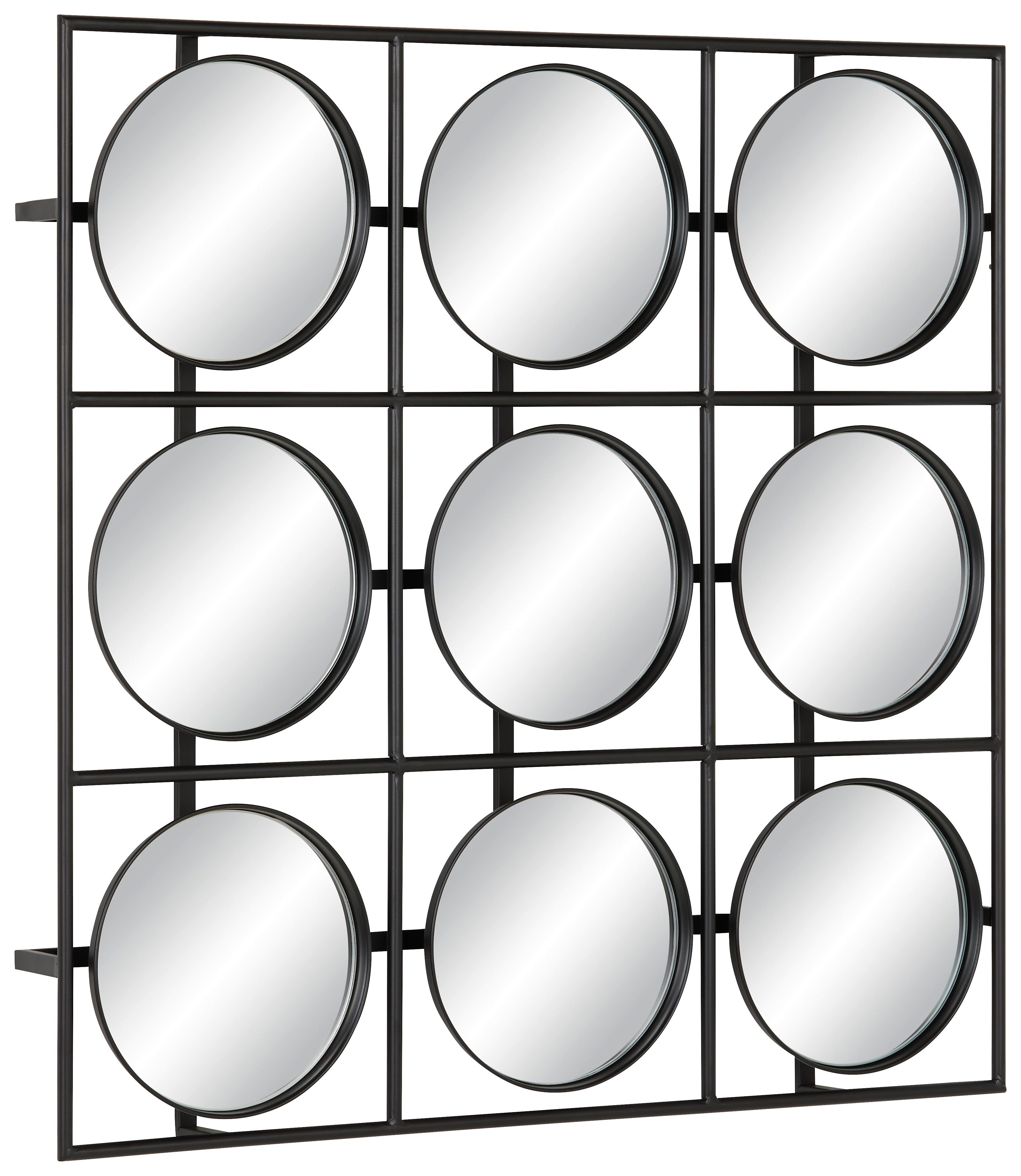 Wandspiegel aus Metall in Schwarz - Schwarz, MODERN, Glas/Metall (70/70/8,5cm) - Modern Living