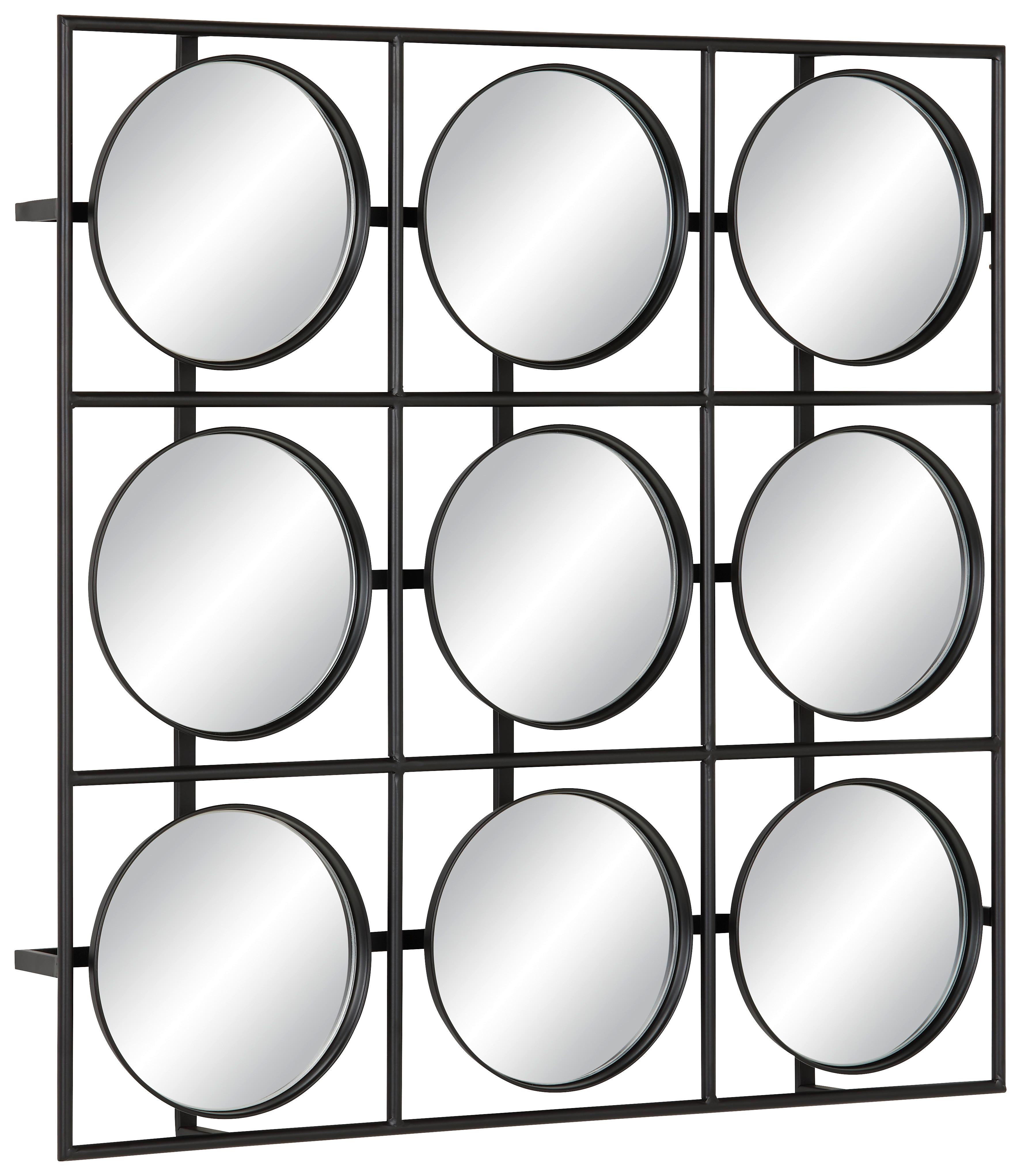 Wandspiegel aus Metall in Schwarz - Schwarz, Modern, Glas/Metall (70/70/8,5cm) - Modern Living