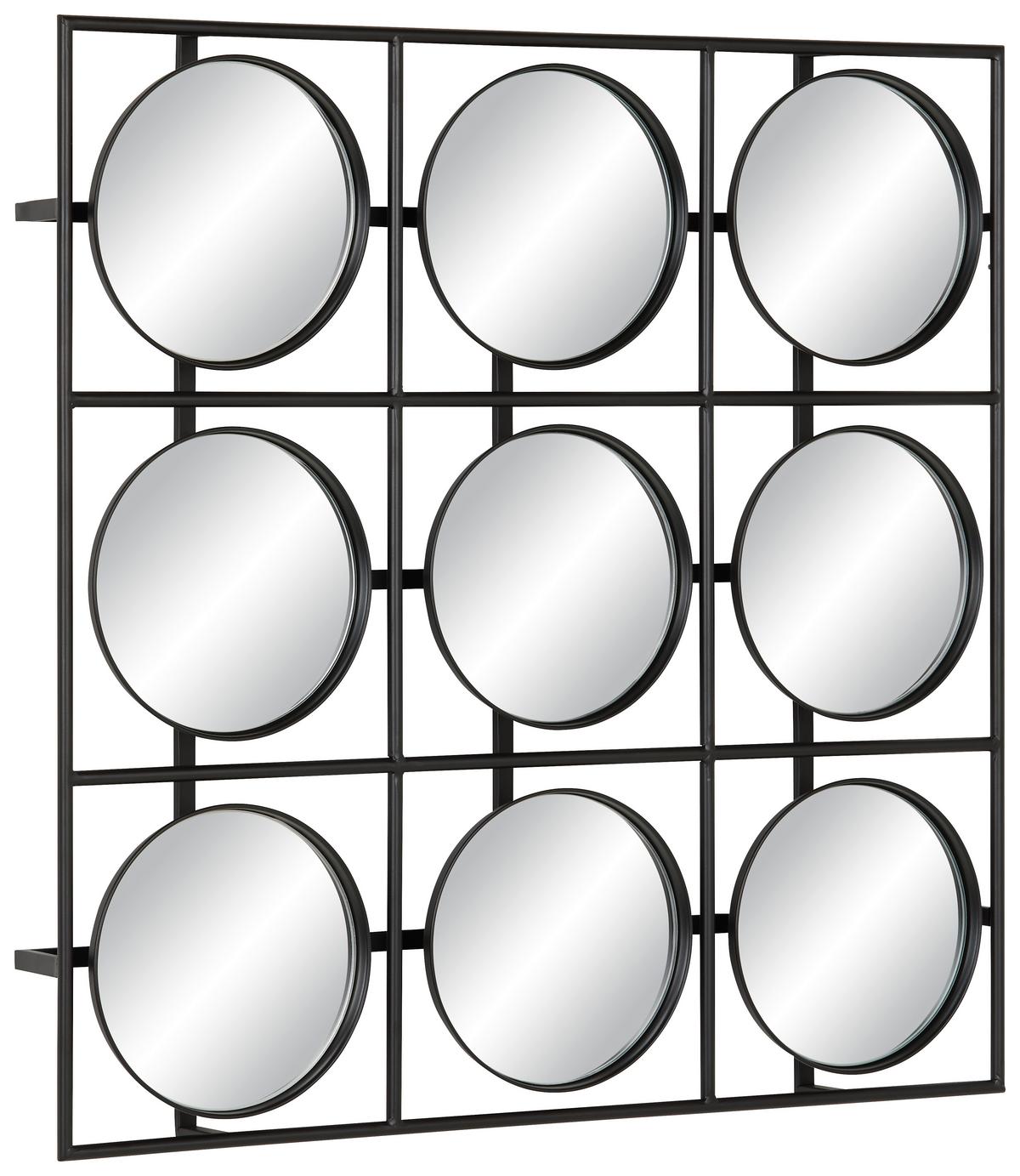 Stensko Ogledalo Maxim, Kovina, 70 X 70 Cm - črna, Moderno, kovina/steklo (70/70/8,5cm) - Mömax