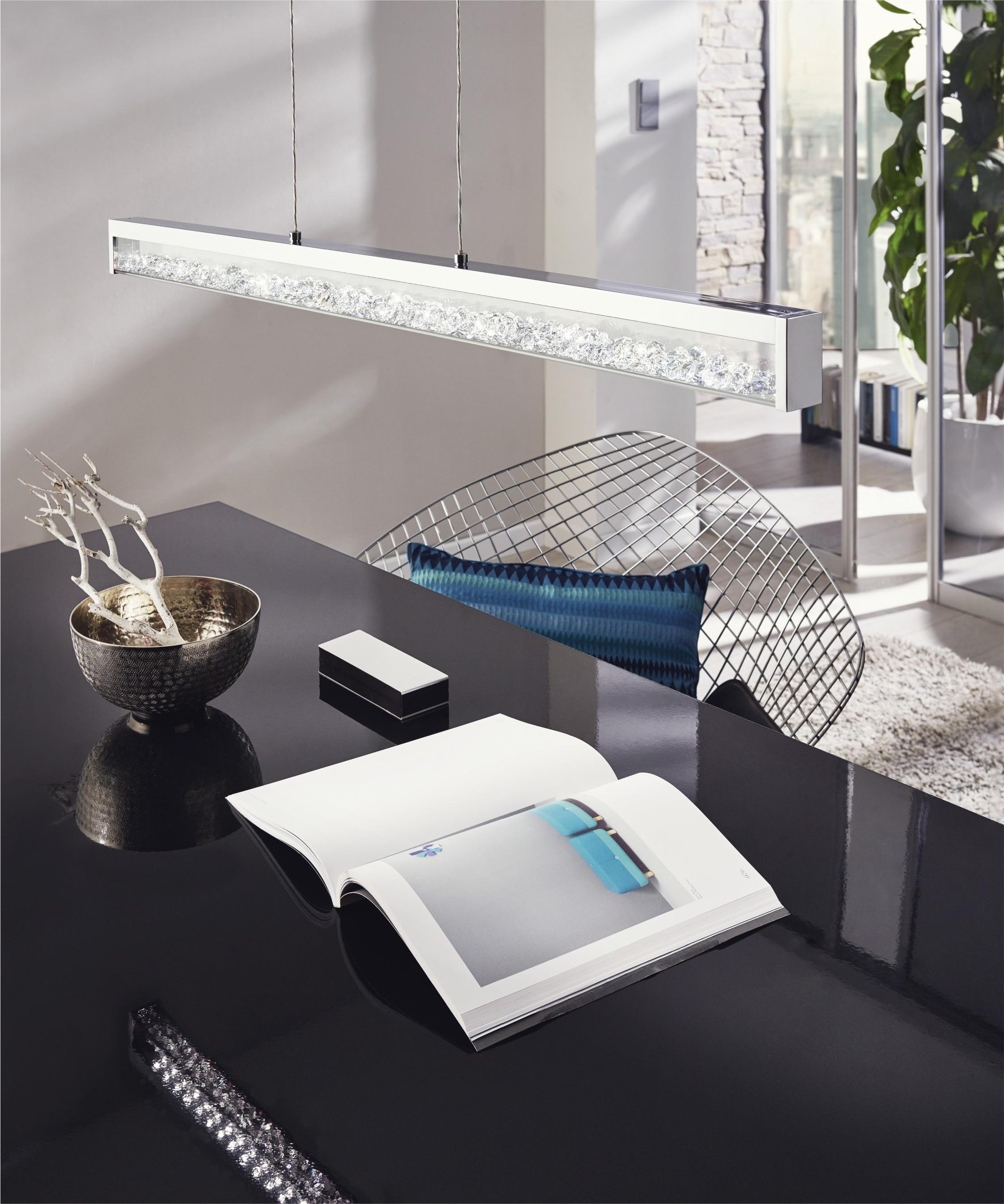 KRYSZTAŁOWA LAMPA WISZĄCA 93626 CARDITO 1 - przejrzysty/kolor chromowy, Design, metal/szkło (100/8/110cm) - Eglo