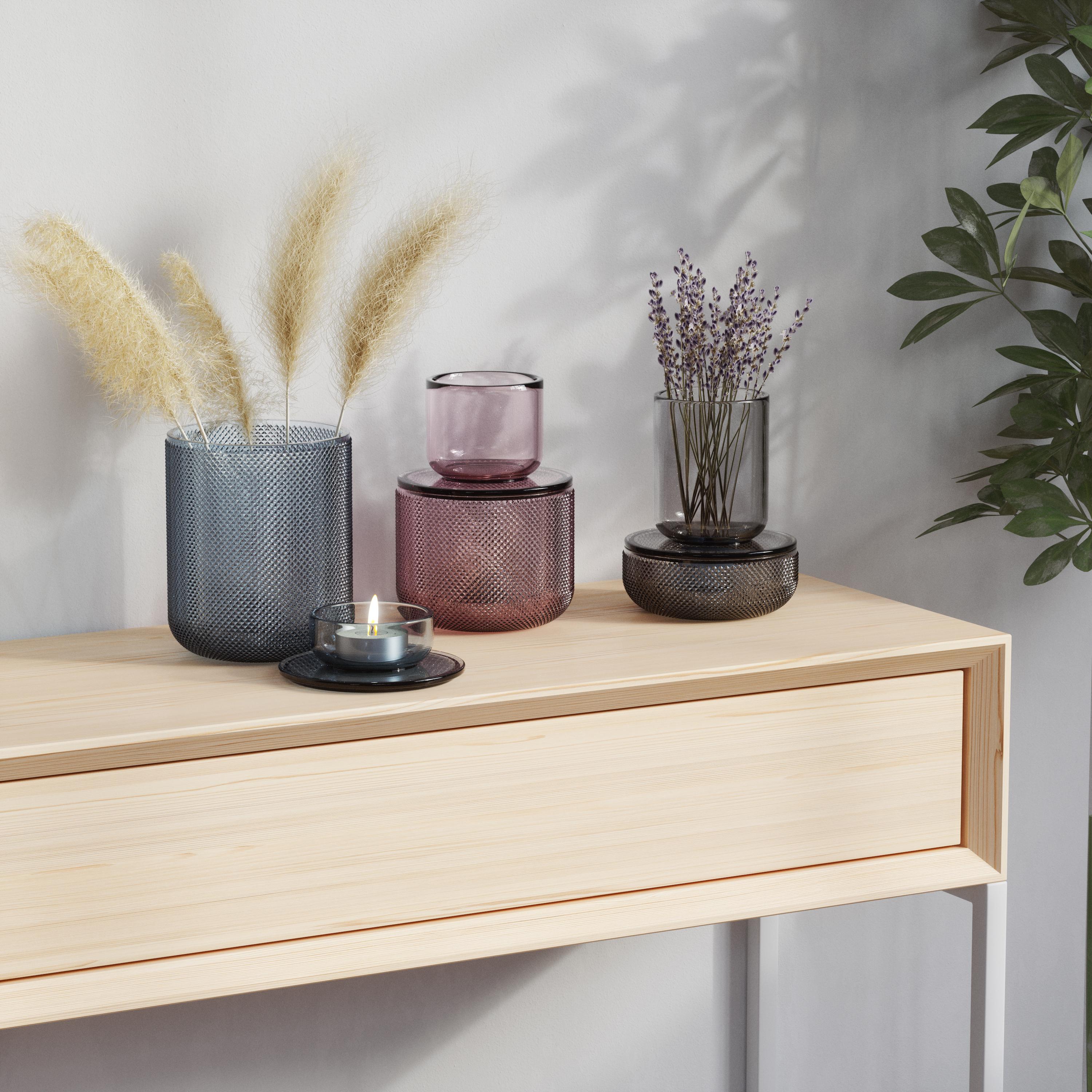 Dekodose Smoked in Rosa aus Glas - Rosa, Glas (10/14cm) - Modern Living
