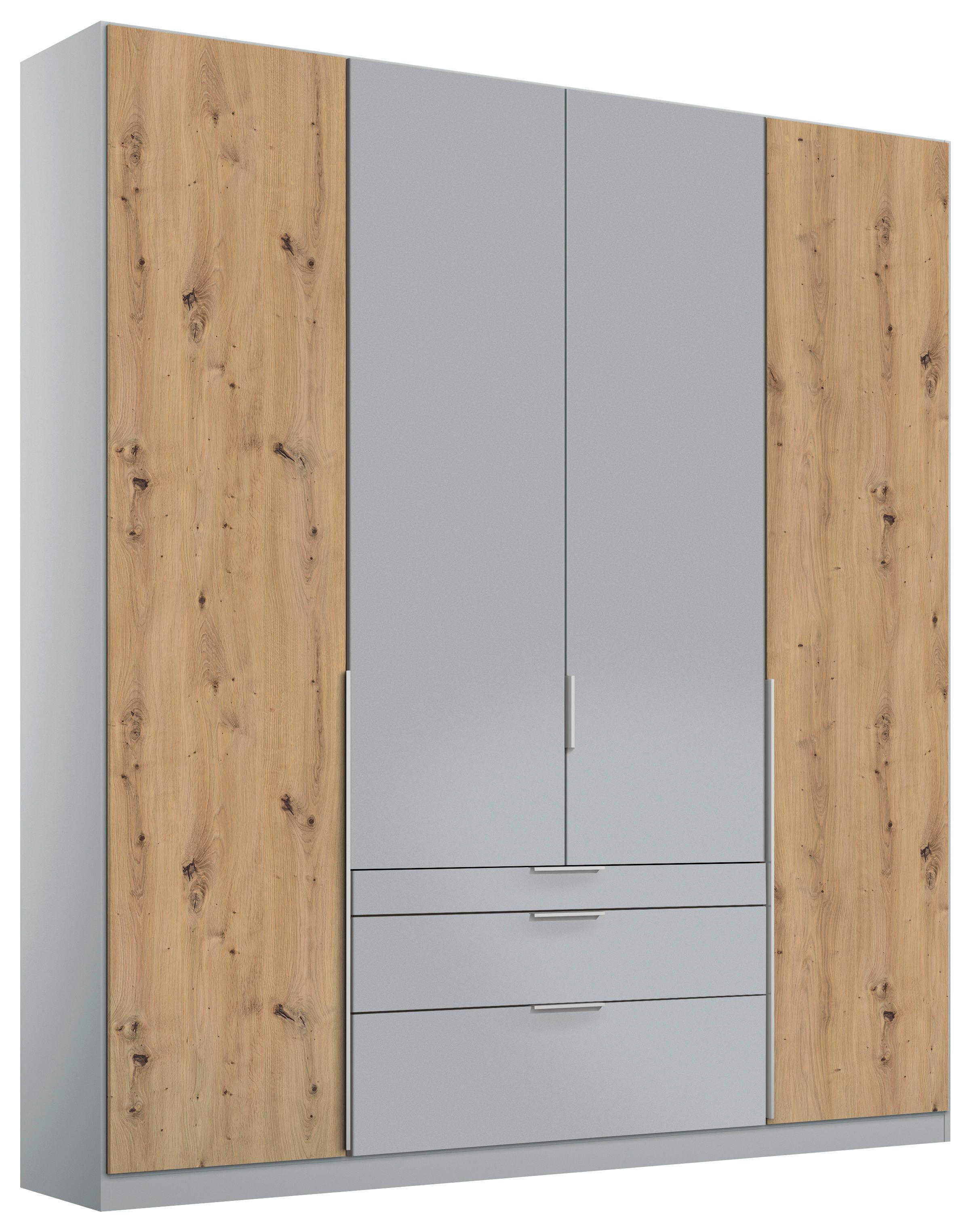 DULAP CU USI ROTATIVE ALABAMA - gri deschis/stejar Artisan, Modern, material pe bază de lemn (181/229/54cm)