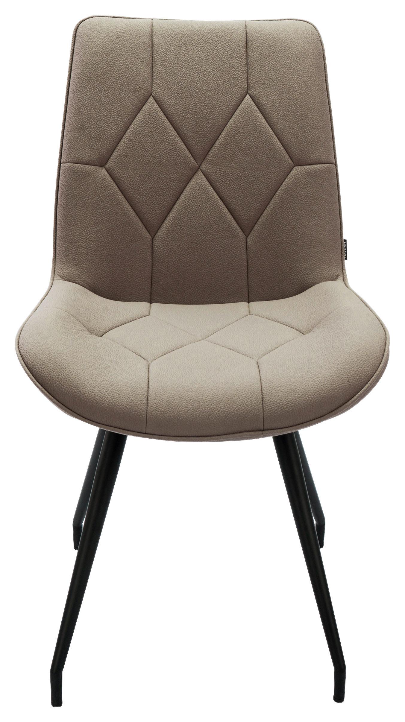 KRZESŁO HENRY - czarny/taupe, Design, metal/tkanina (51/89/66cm) - Novel