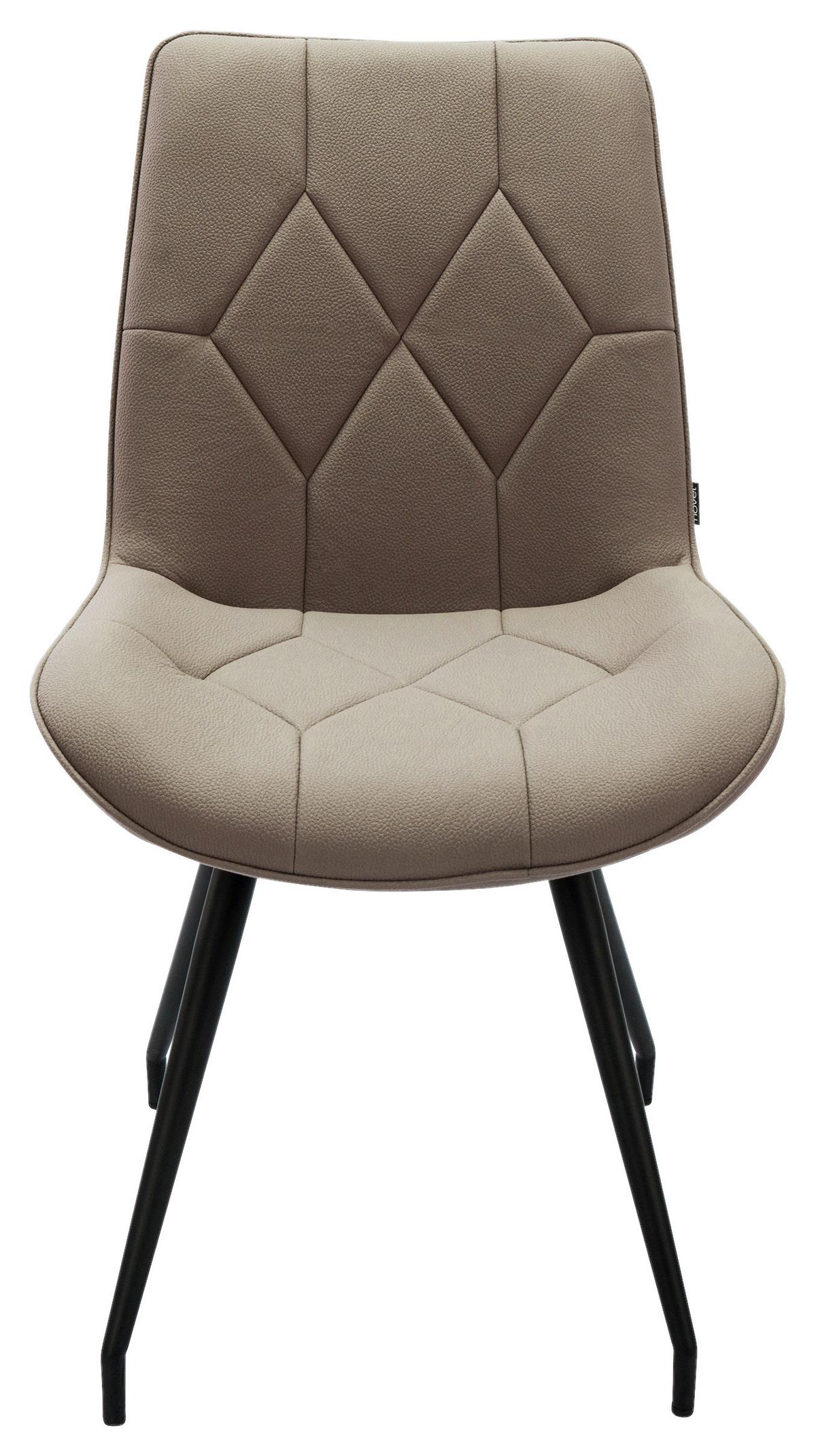 KRZESŁO HENRY - czarny/taupe, Design, metal/tkanina (51/89/66cm) - Novel