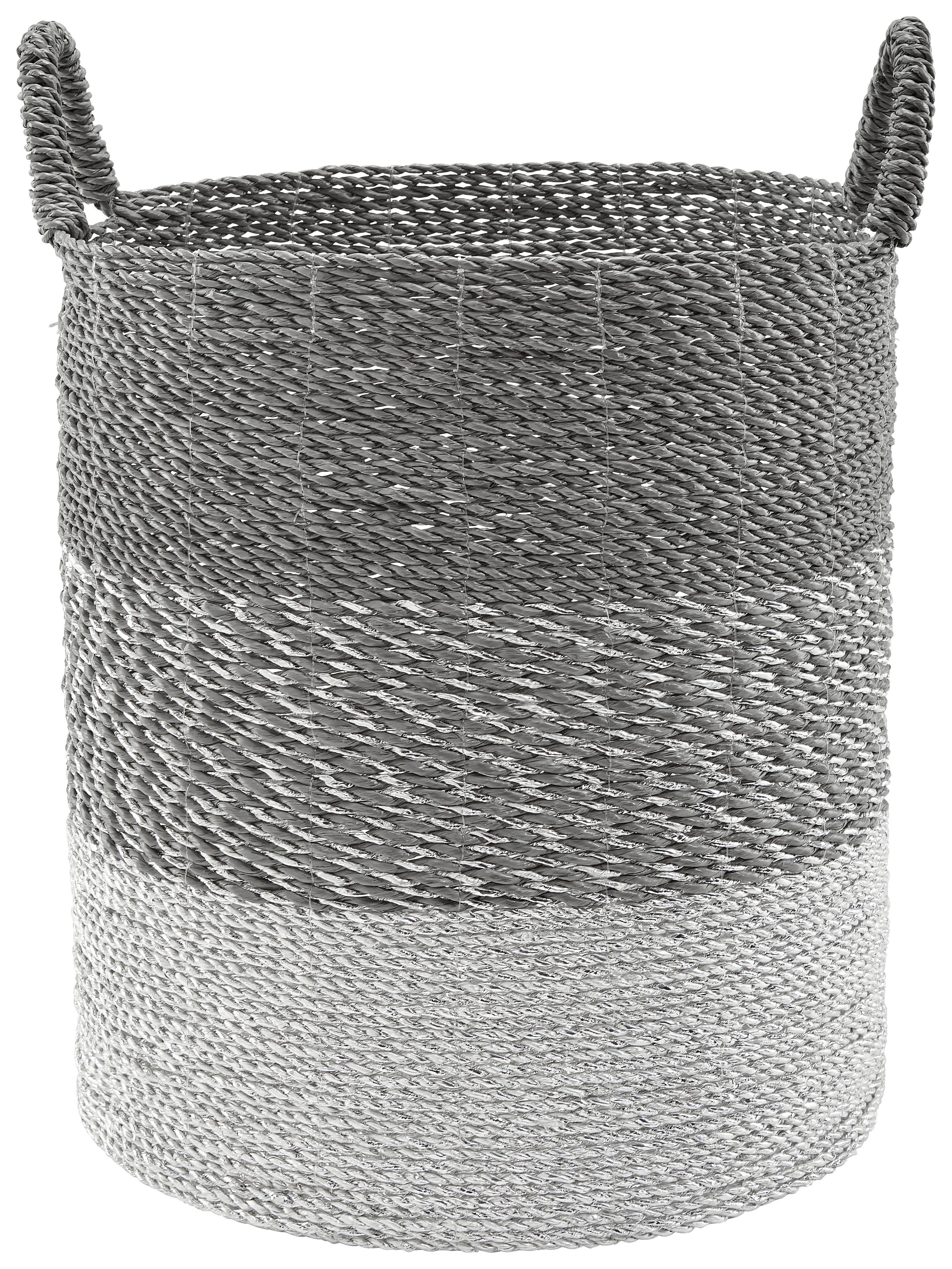 Korb Shannon in Grau Höhe ca. 47 cm - Grau, MODERN, Kunststoff (41/47cm) - Bessagi Home