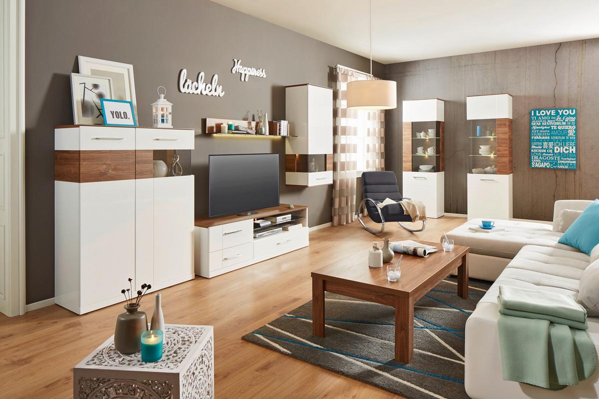 Hängeelement in Weiß Hochglanz - Weiß, MODERN, Holz (60/133/37cm) - Premium Living