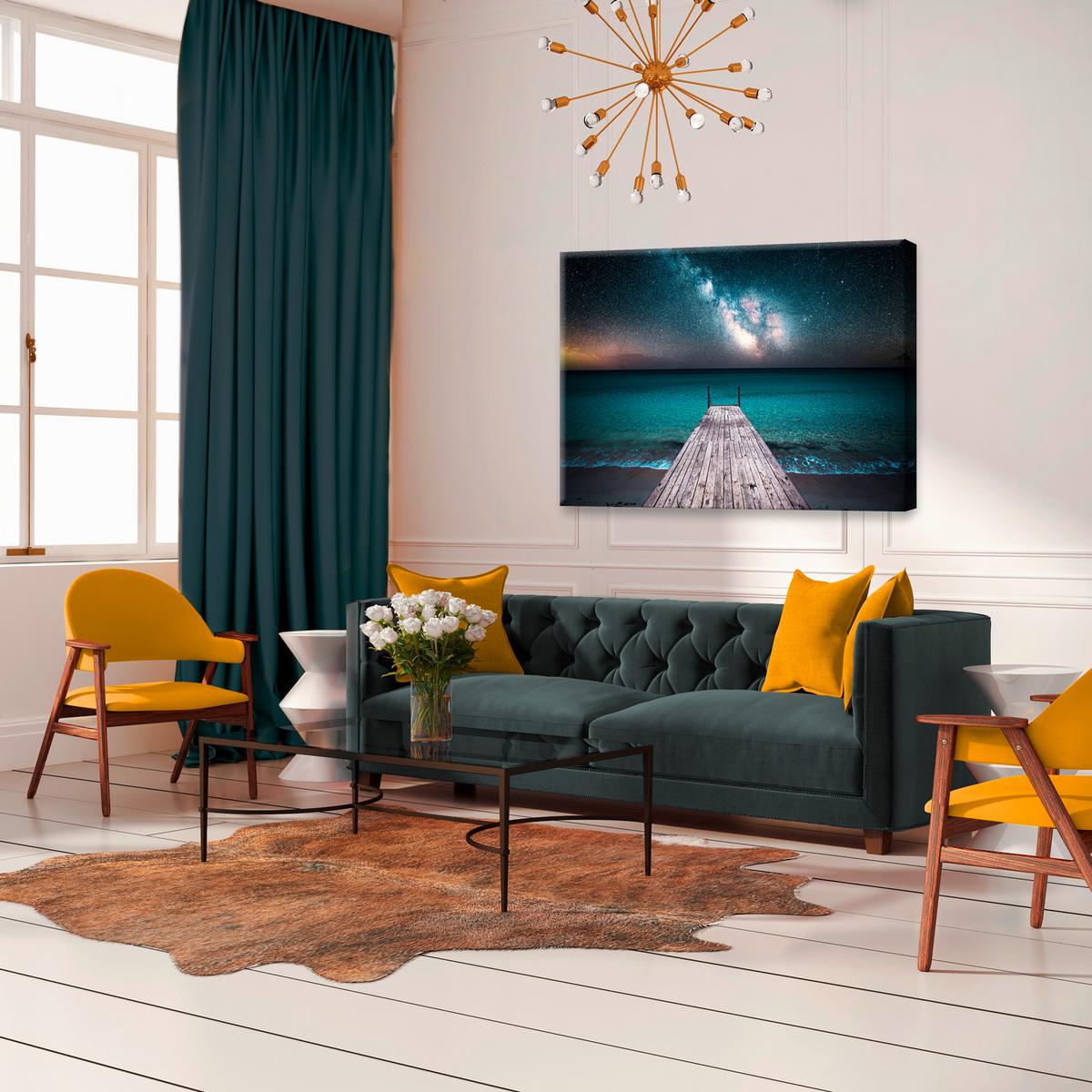 Keilrahmenbild Silver in Blau/Silberfarben - Blau/Silberfarben, Holzwerkstoff/Textil (120/80cm) - Premium Living