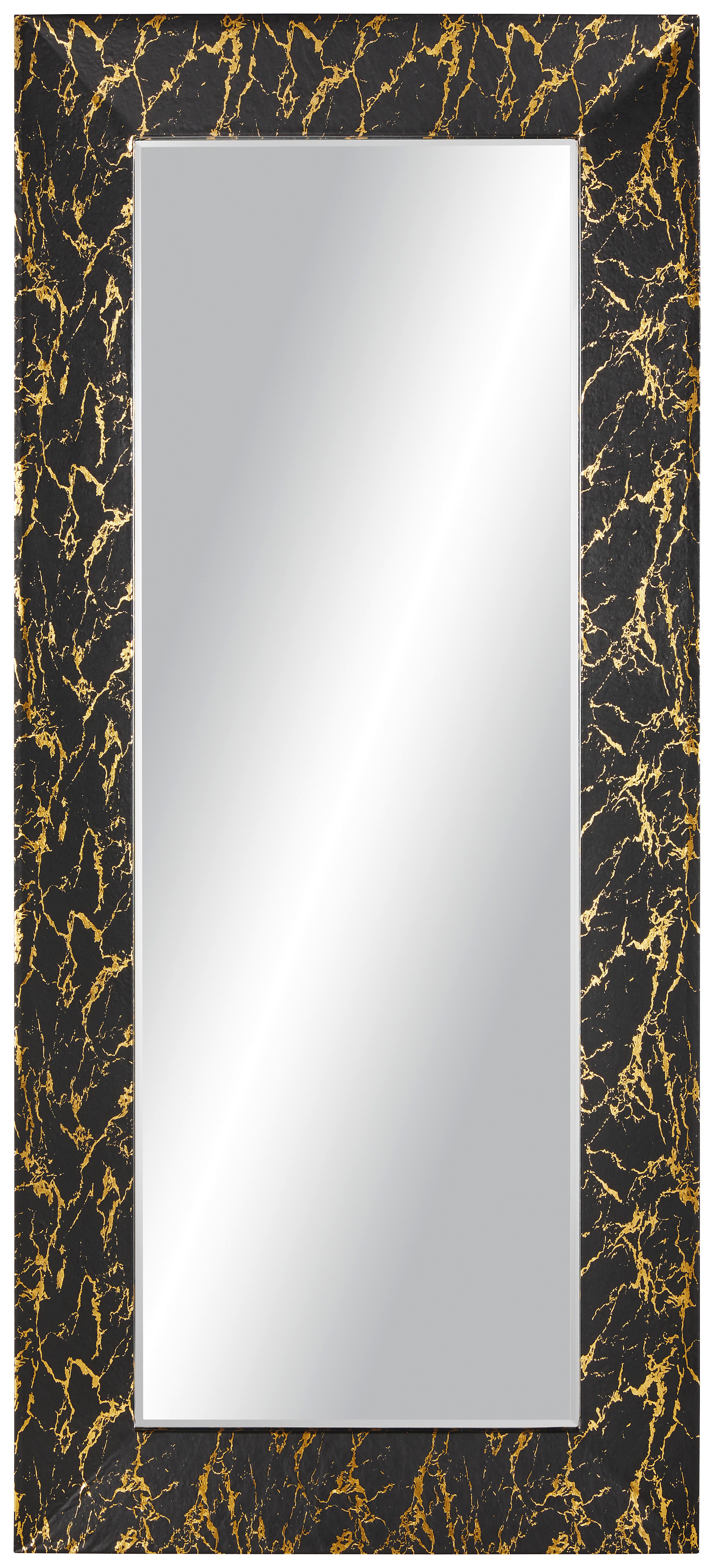 Wandspiegel in Schwarz/Goldfarben - Goldfarben/Schwarz, MODERN, Glas/Holzwerkstoff (80/180/5cm) - Modern Living