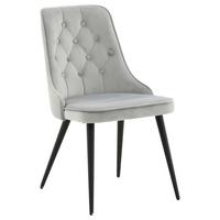 STUHL-SET VELVET DELUXE - Hellgrau/Schwarz, Design, Kunststoff/Textil (50/88,5/66cm) - Livetastic