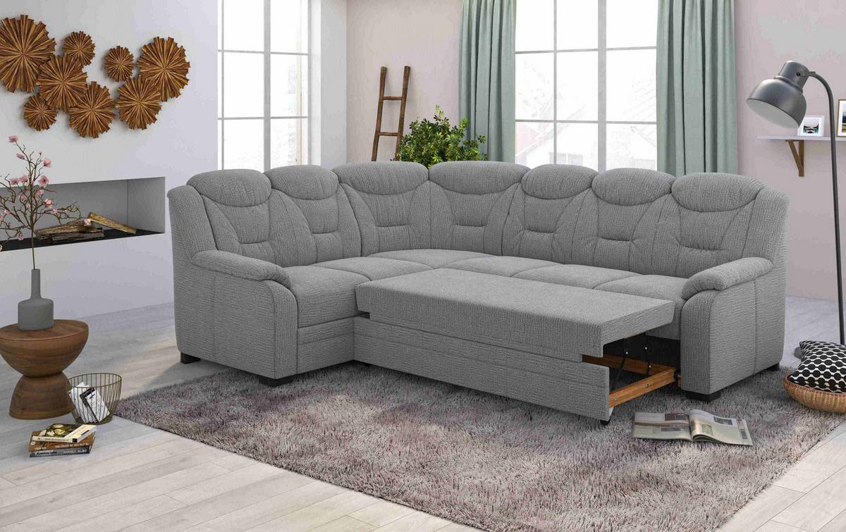 Sarokkanapé Marcus - világosszürke, Modern, textil (211/99/263cm)