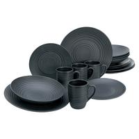 Kombinirani Servis Lava Stone Black, 16-Delni - črna, Basics, keramika - Creatable