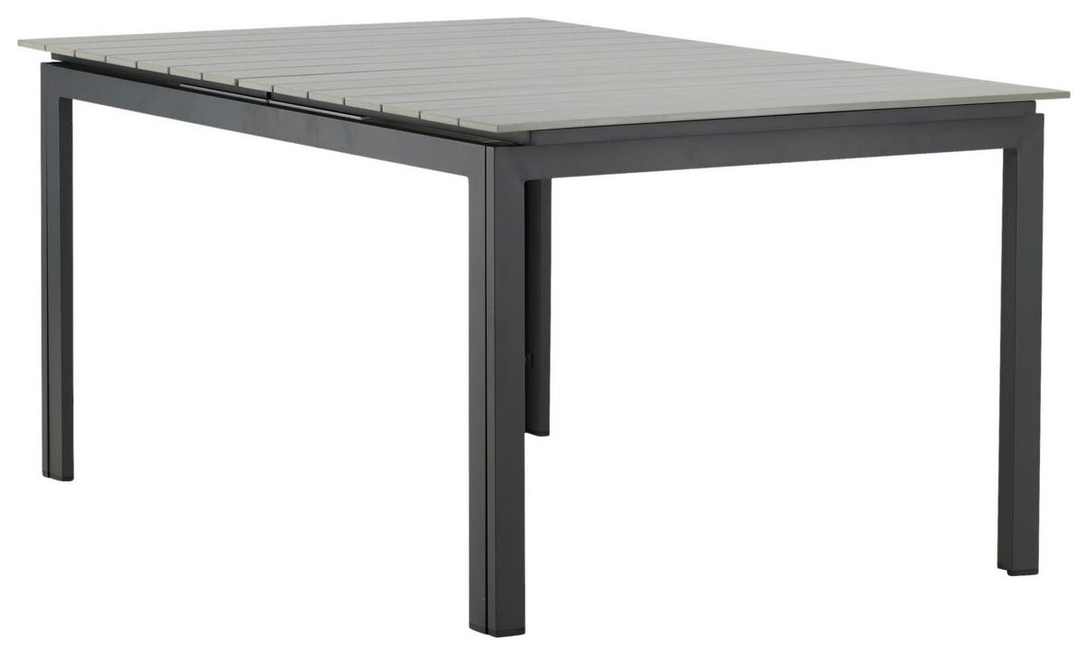 Gartentisch Levels ca. 160x100x75 cm Grau/Schwarz - Schwarz/Grau, KONVENTIONELL, Metall (160/100/75cm) - Gardenson