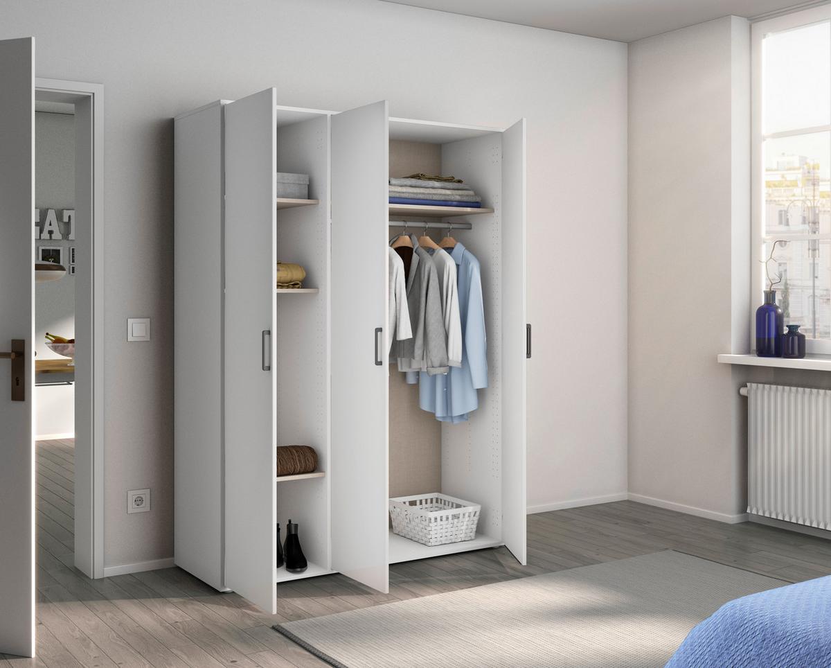 DULAP  USI ROTATIVE VOYAGER - alb, Modern, material pe bază de lemn (140/194/53cm) - Modern Living