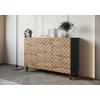 Komoda Phuket 120, Črna, Barva Hrasta - hrast wotan/črna, Trend, leseni material (120/76/39cm) - Livetastic
