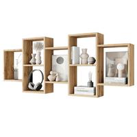 Stenski Regal Trio, Barva Hrasta - hrast wotan, Basics, leseni material (160,8/65cm) - P & B