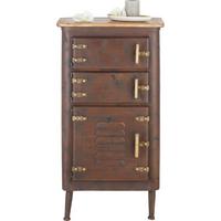 Komoda Ronja - zlate barve/rjava, Trendi, kovina/les (49/90,5/37cm) - Premium Living