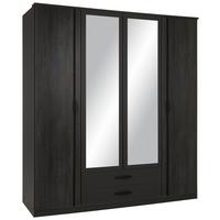 Drehtürenschrank in Graphitfarben/Schwarz - Graphitfarben/Schwarz, Konventionell, Holzwerkstoff (179/199/58cm) - Mömax