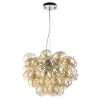 Pendelleuchte Balbo Nickel/Bernstein max. 28 Watt - Bernsteinfarben/Nickelfarben, Trend, Glas/Metall (50/40/50cm) - MAYTONI